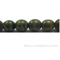Gray Wood Oval Beads 7x8mm